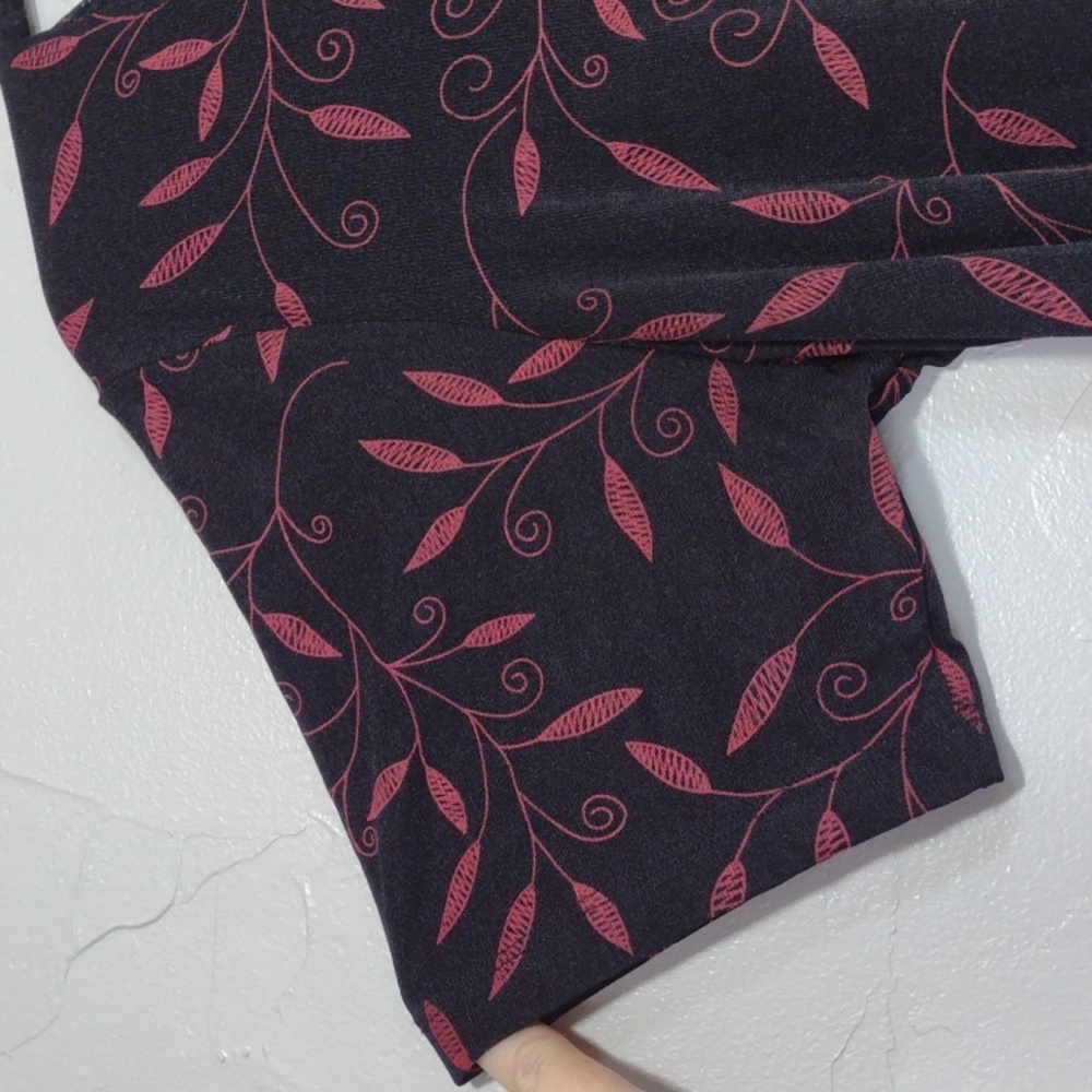 90s Black and Red Leaf Whimsigoth Dress Vintage 1X - Picture 4 of 7
